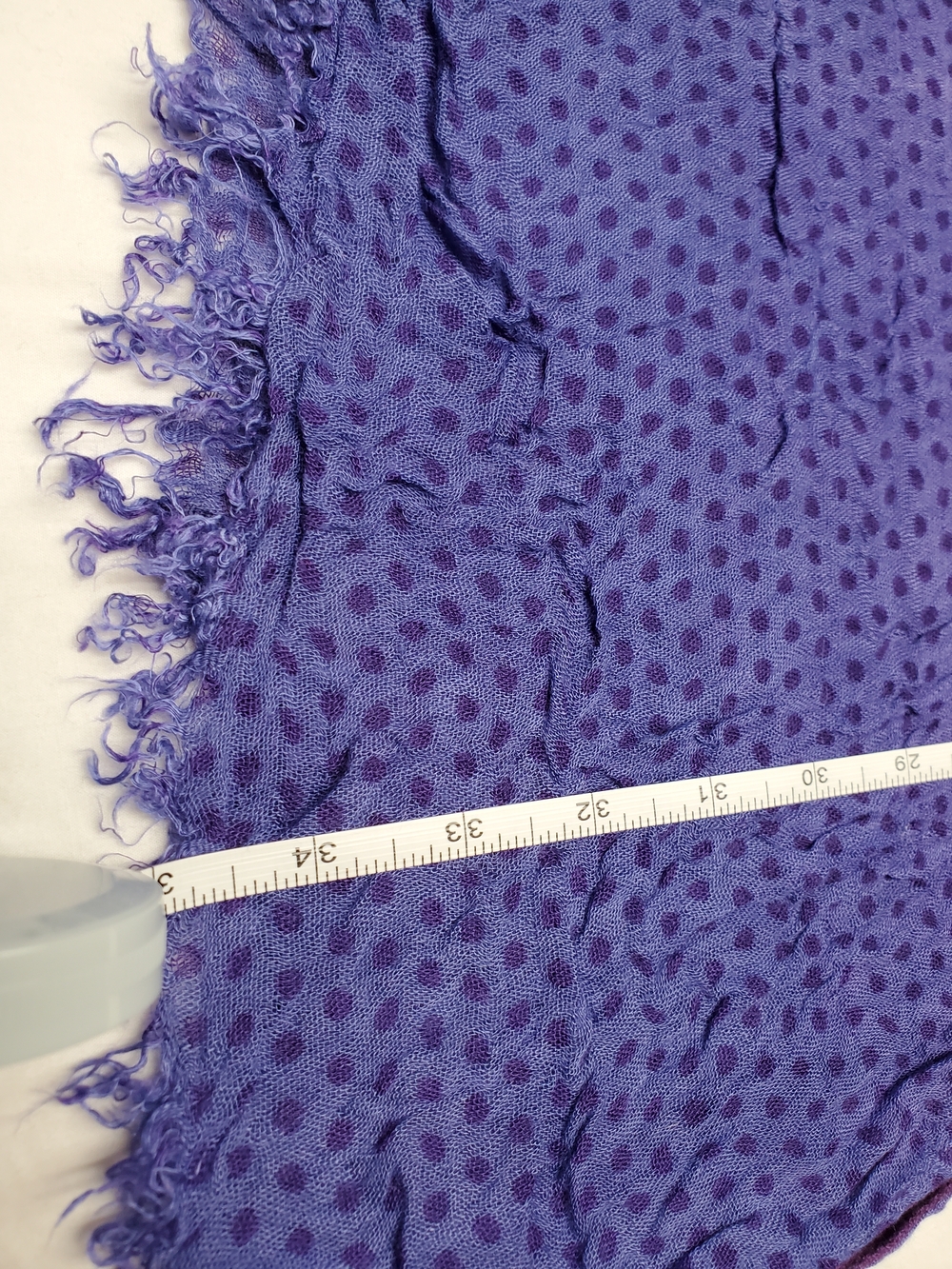 Purple Ombre Polka Dot Scarf Boho Wrap Fringe Crinkle Textured Festival Shawl